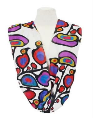 Norval Morrisseau Woodland Floral Infinity Shawl